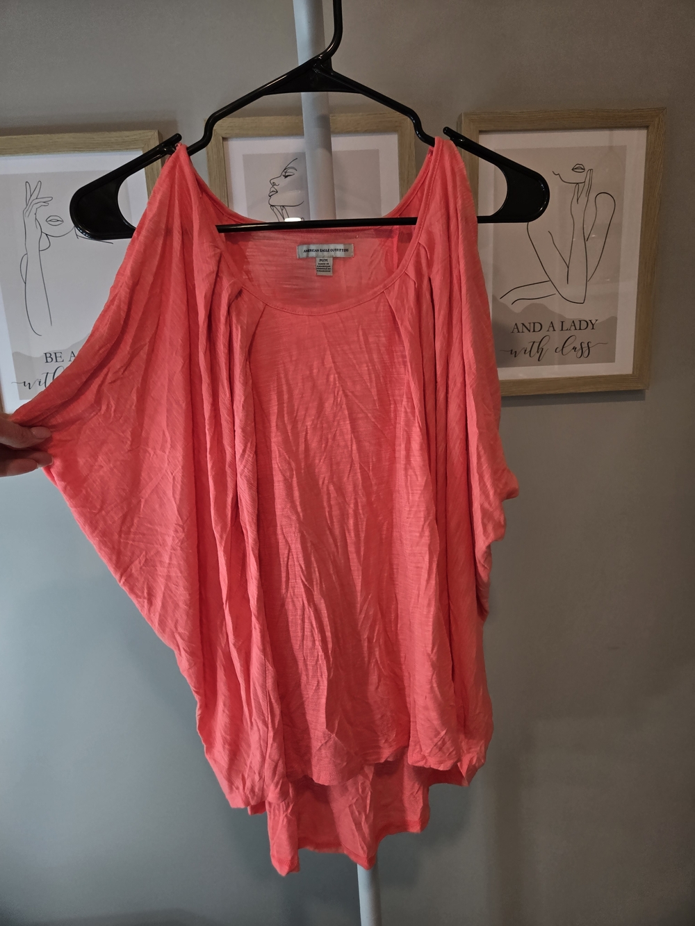 American Eagle Outfitters Coral Dolman Sleeve Tunic Top